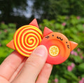 Peach-lemonade cat worrystone