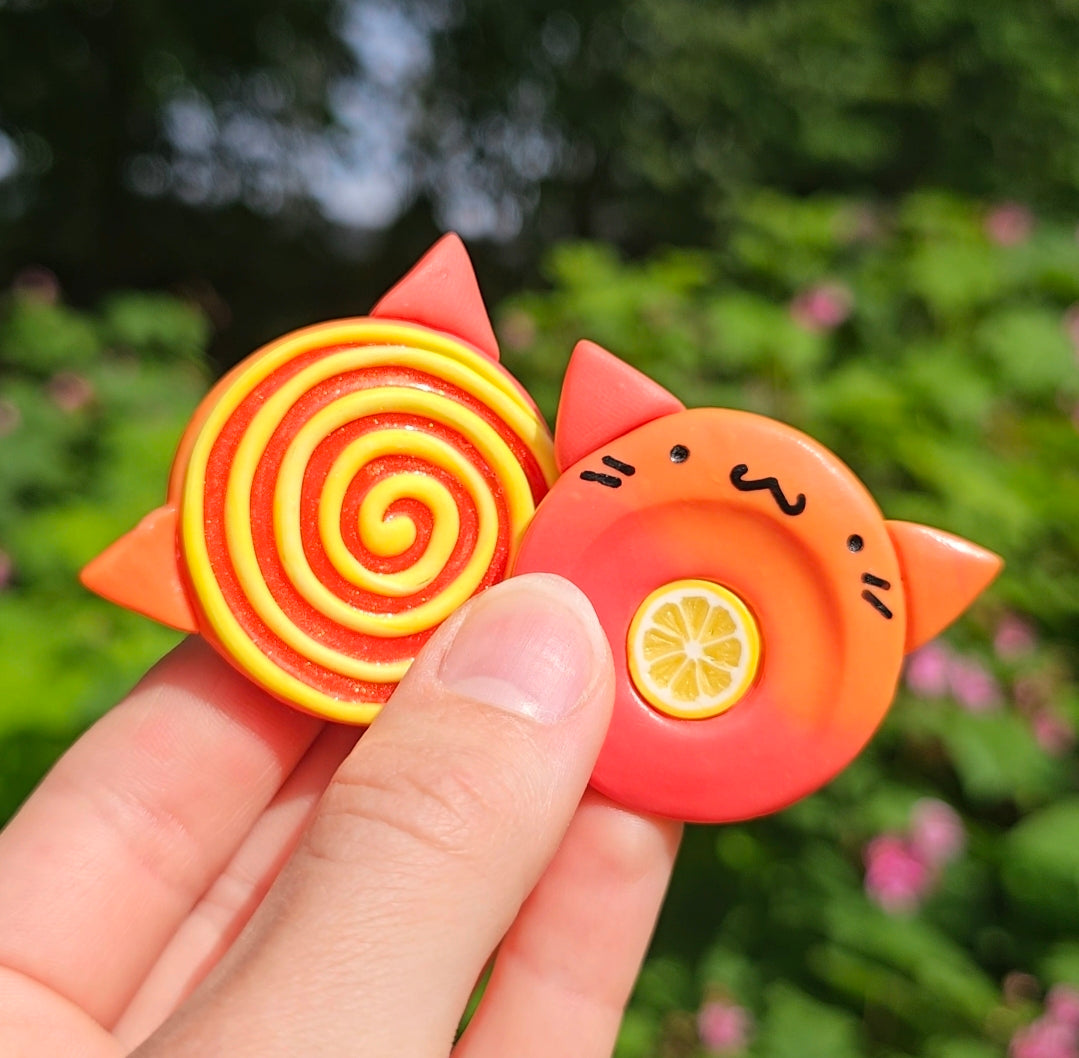 Peach-lemonade cat worrystone